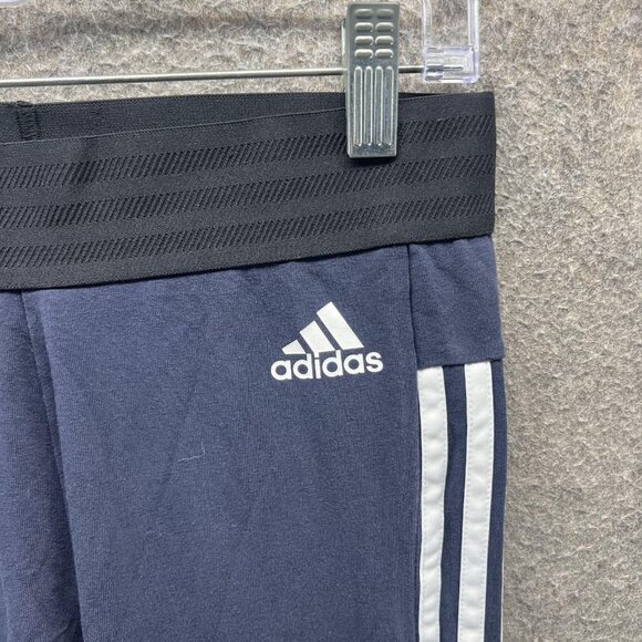 Adidas Pants Womens Medium Navy Blue Tiro 17 Training 3 Stripe Athletic Track - Picture 3 of 10